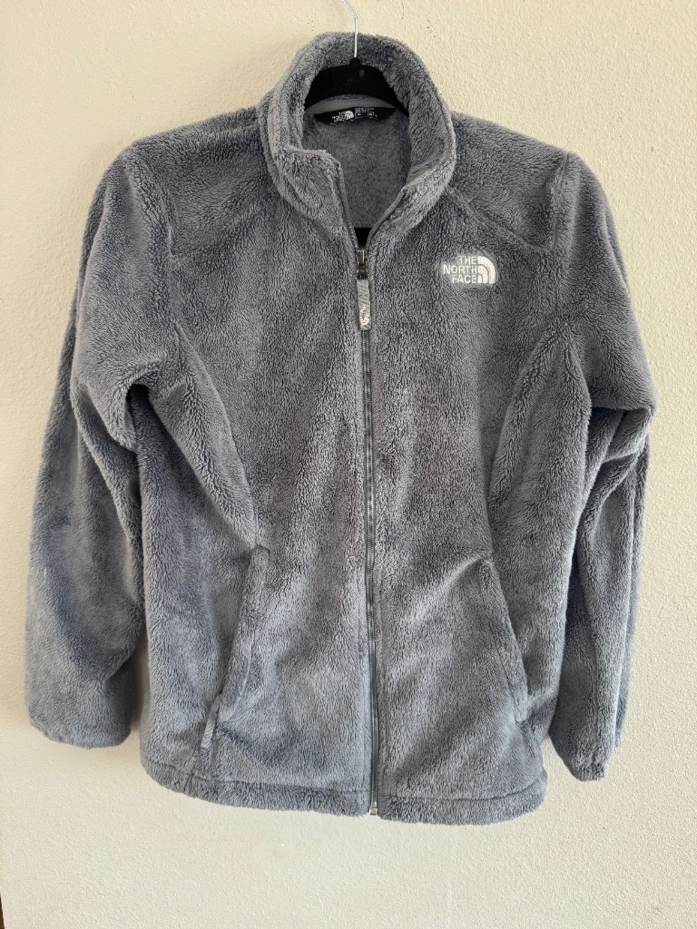 The North Face Girls Grey Fuzzy Full Zip Jacket Large (14/16)